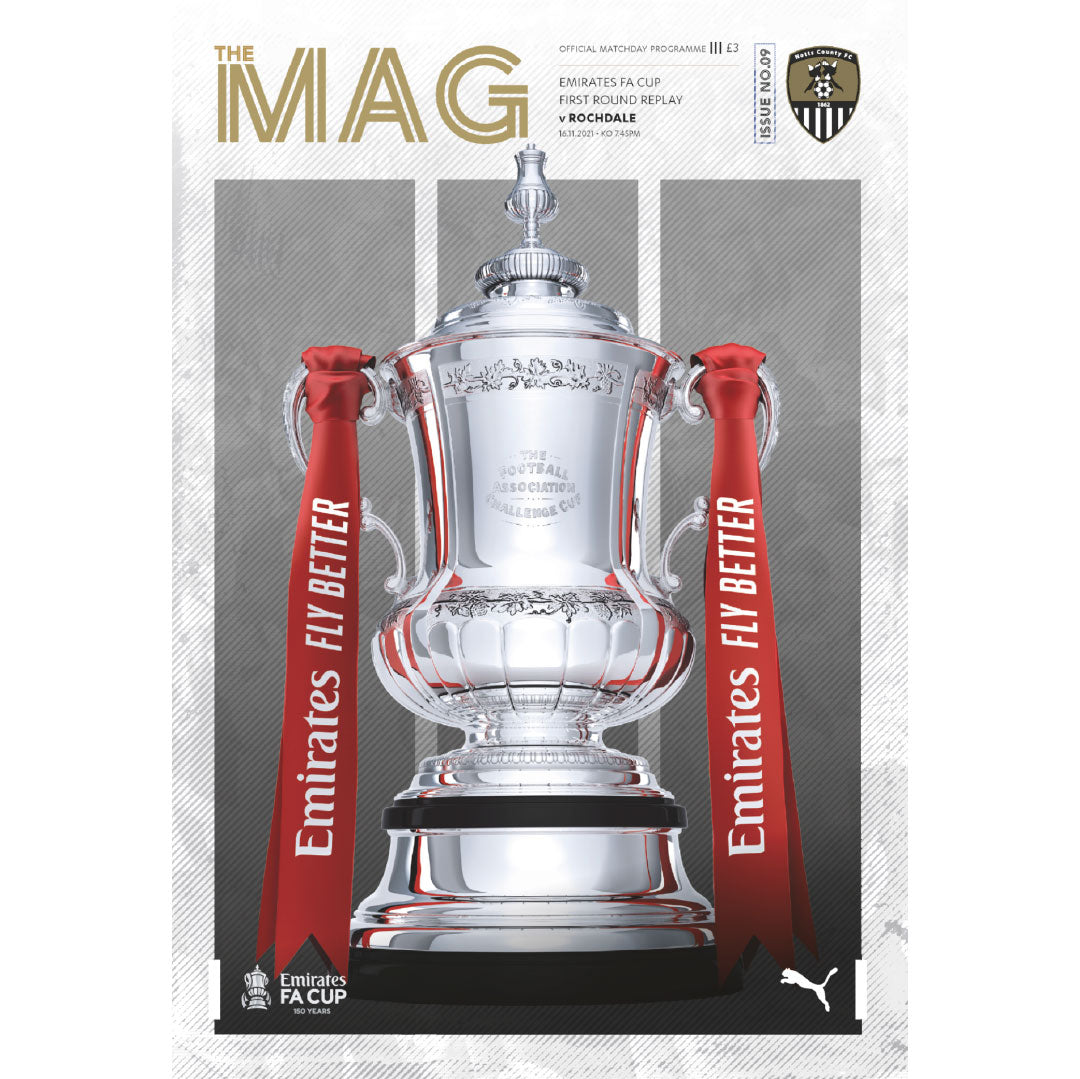 Notts County vs Rochdale (FA Cup) football programmes