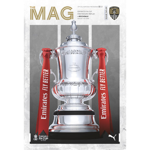 Notts County vs Rochdale (FA Cup) football programmes