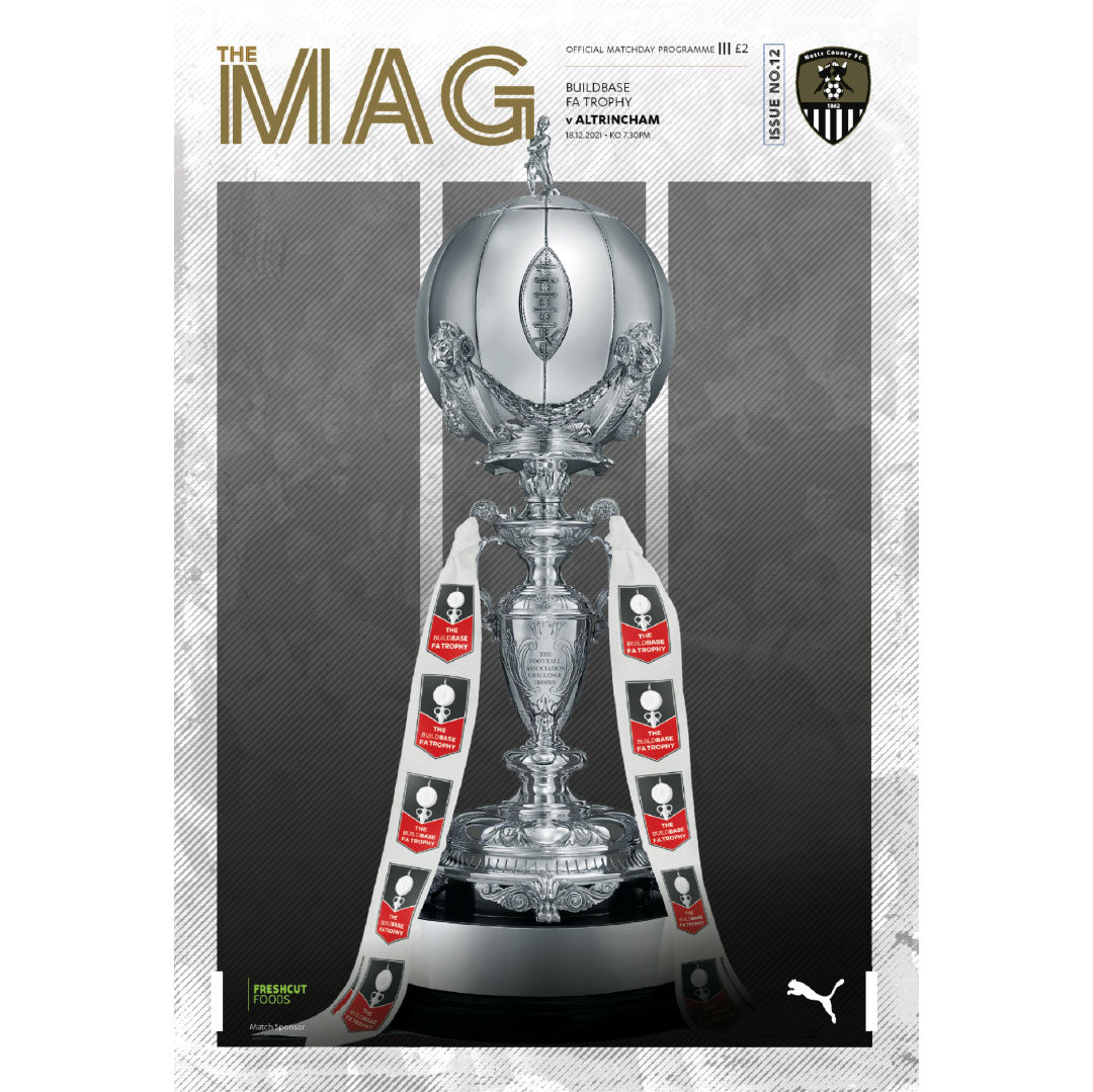 Notts County vs Altrincham (FA Trophy) football programmes