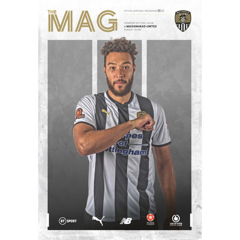 Notts County vs Maidenhead United football programmes