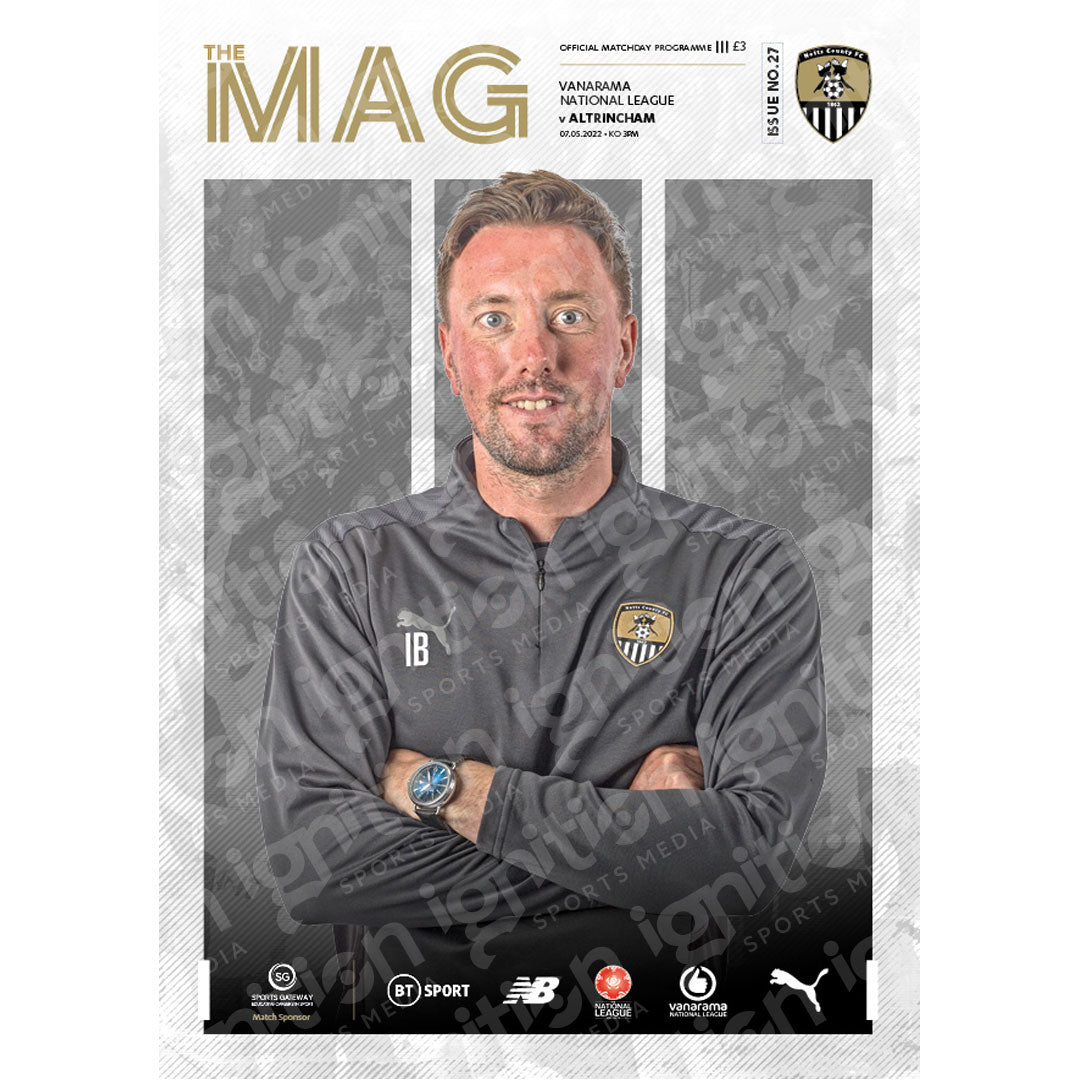 Notts County vs Altrincham football programmes