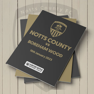Notts County vs Boreham Wood football programmes