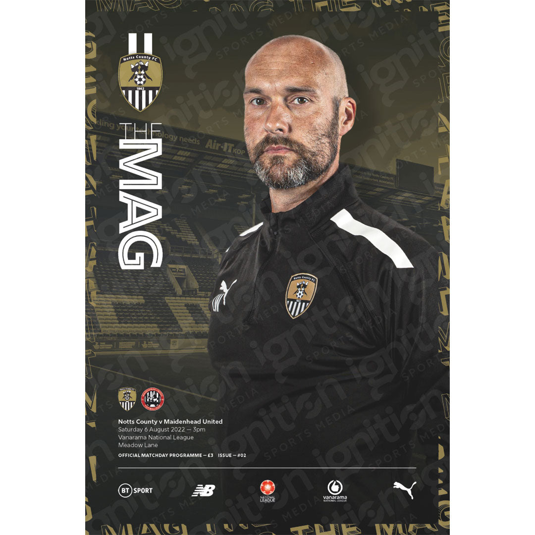Notts County vs Maidenhead United football programmes