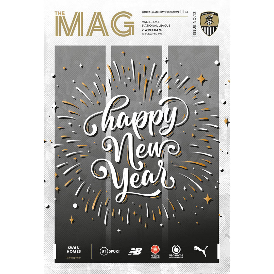 Notts County vs Wrexham football programmes