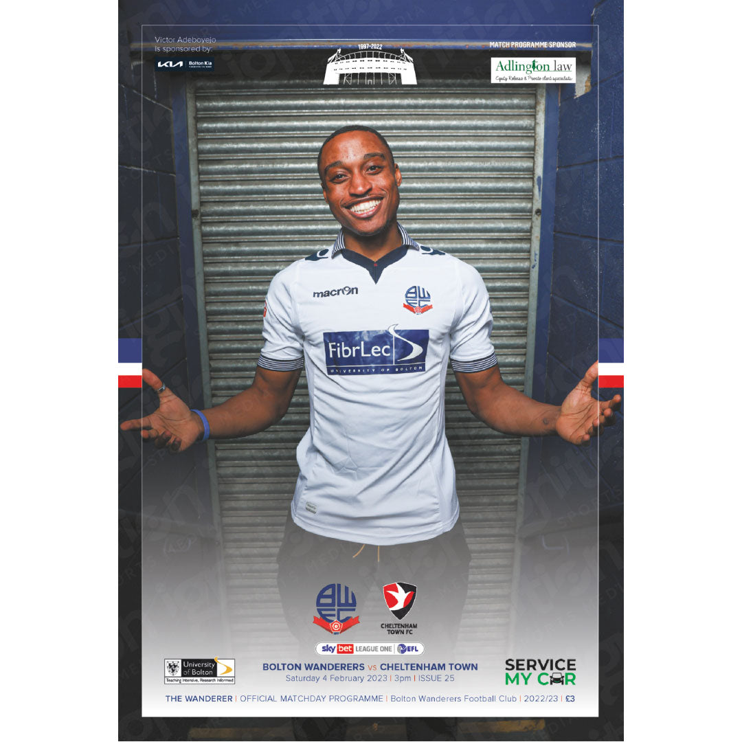 Bolton Wanderers vs Cheltenham Town football programme