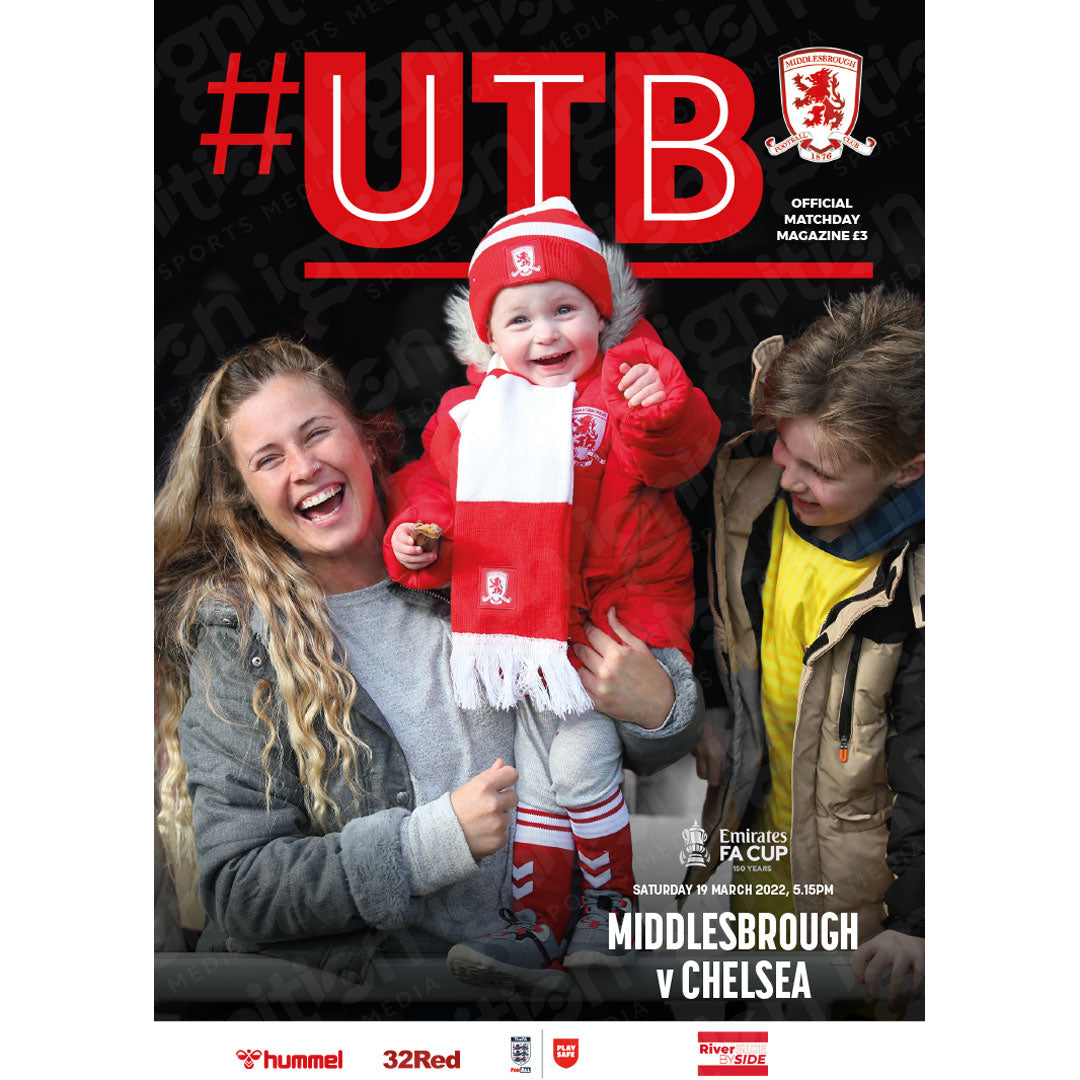 Middlesbrough v Chelsea (FA Cup Quarter-Final) football programmes