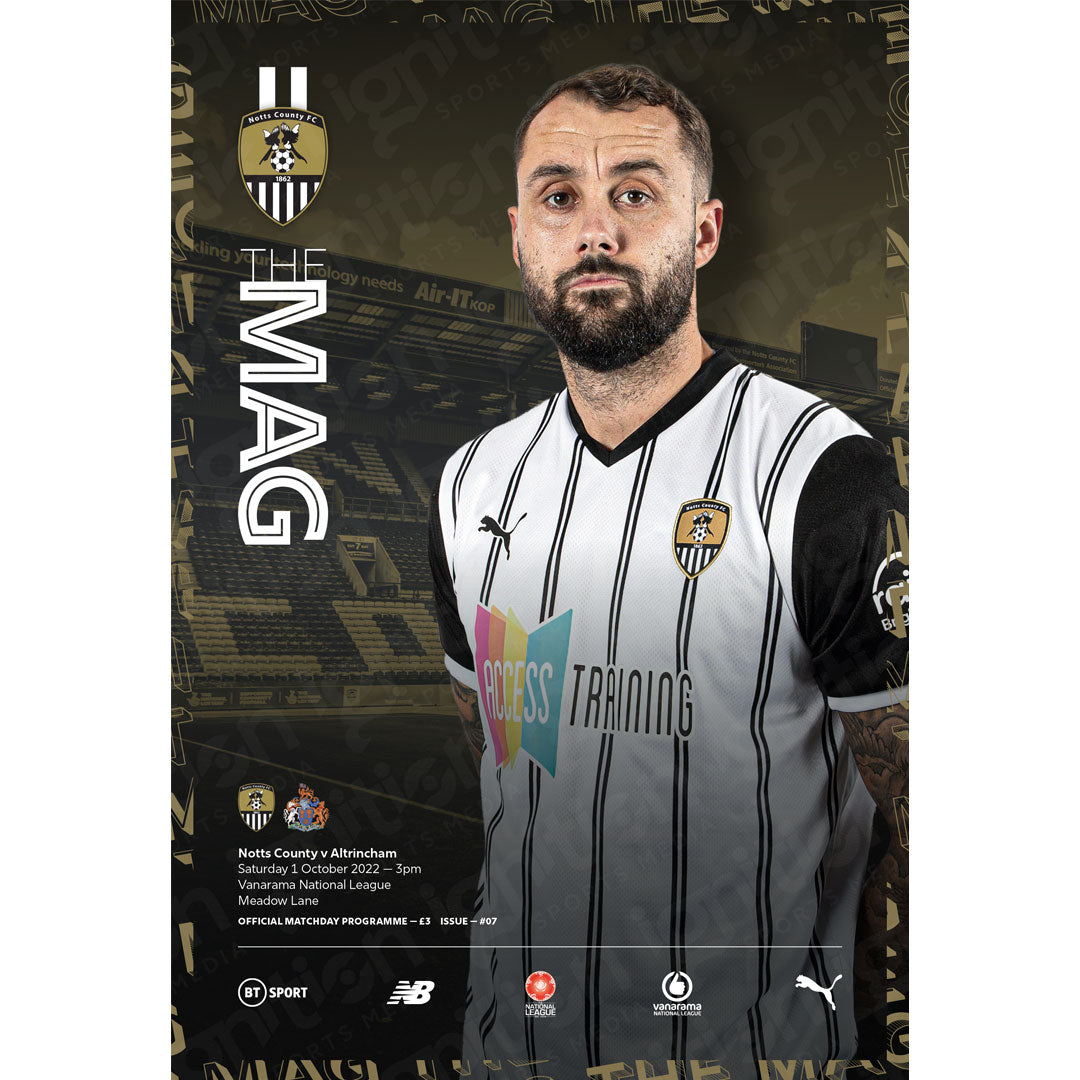 Notts County vs Altrincham football programmes