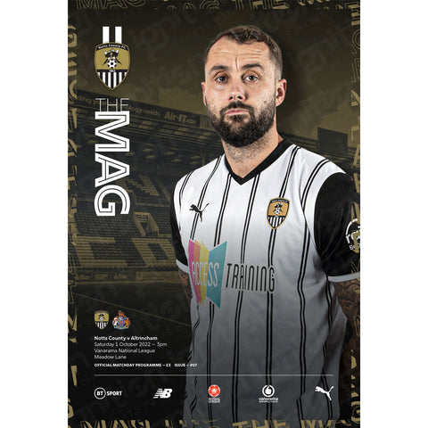 Notts County vs Altrincham football programmes