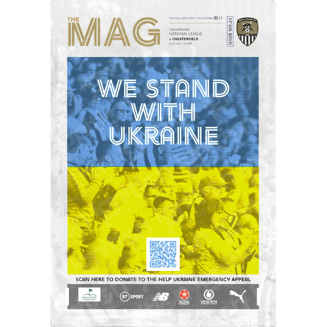 Notts County vs Chesterfield football programmes