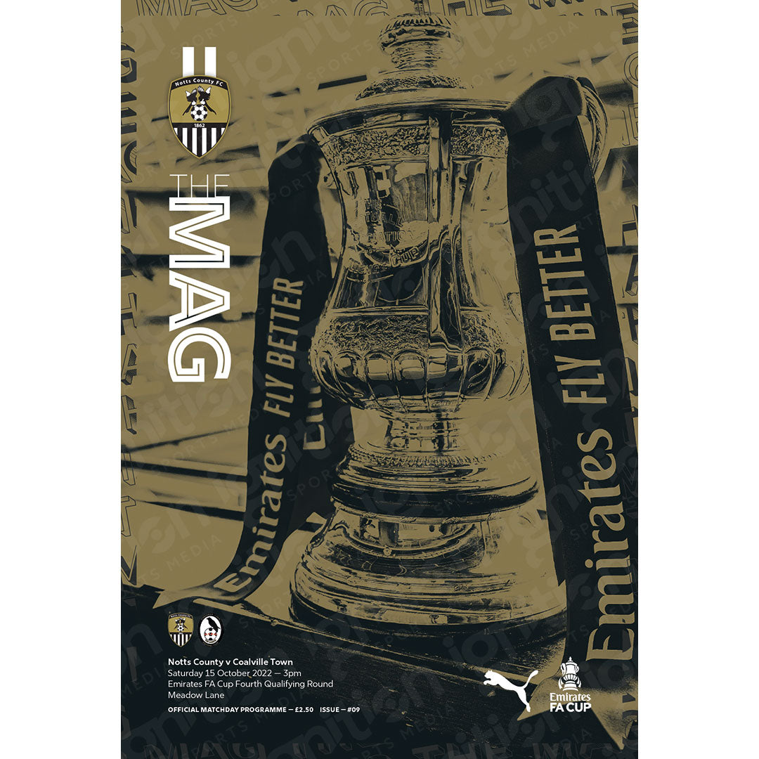 Notts County vs Coalville Town football programmes