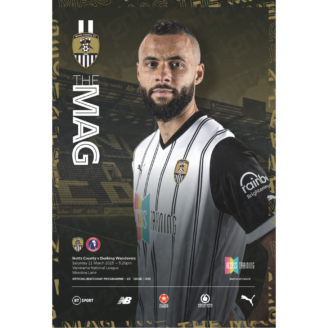 Notts County vs Dorking Wanderers football programmes
