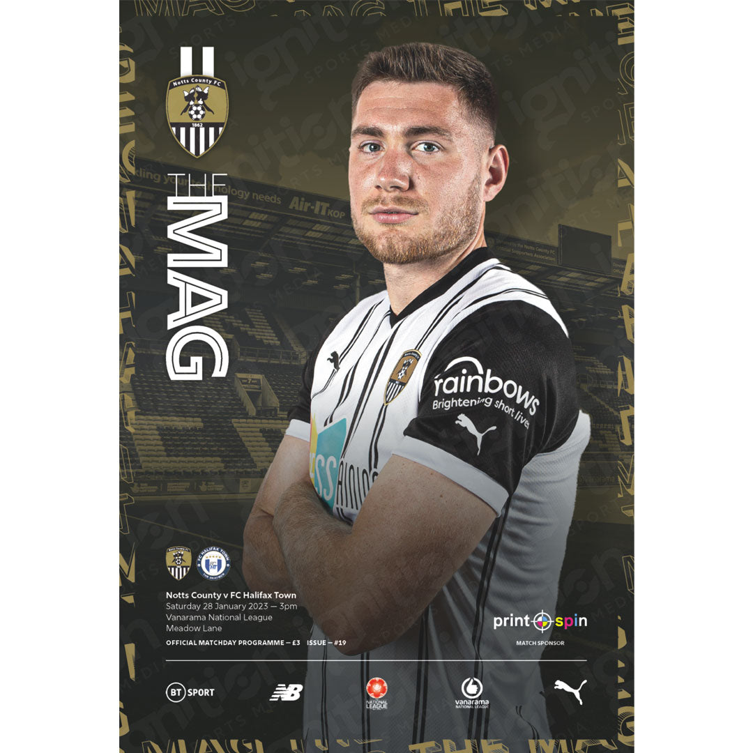 Notts County vs FC Halifax Town football programmes