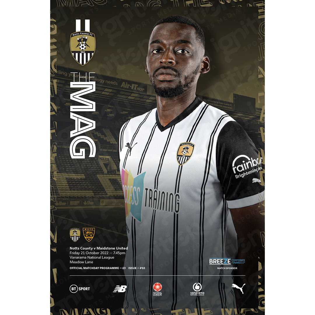 Notts County vs Maidstone United football programmes