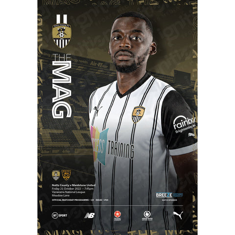 Notts County vs Maidstone United football programmes