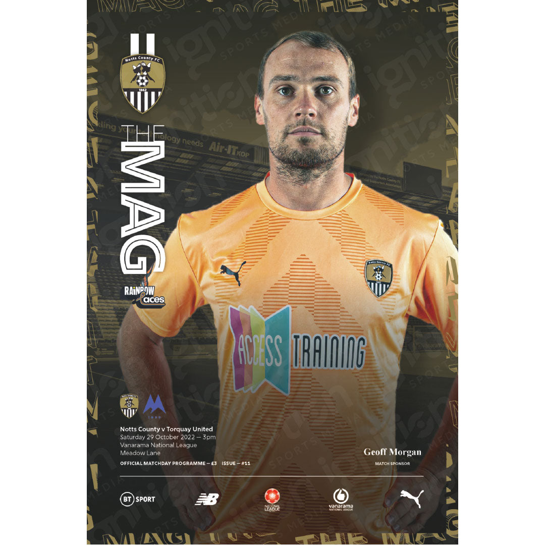 Notts County vs Torquay United football programmes