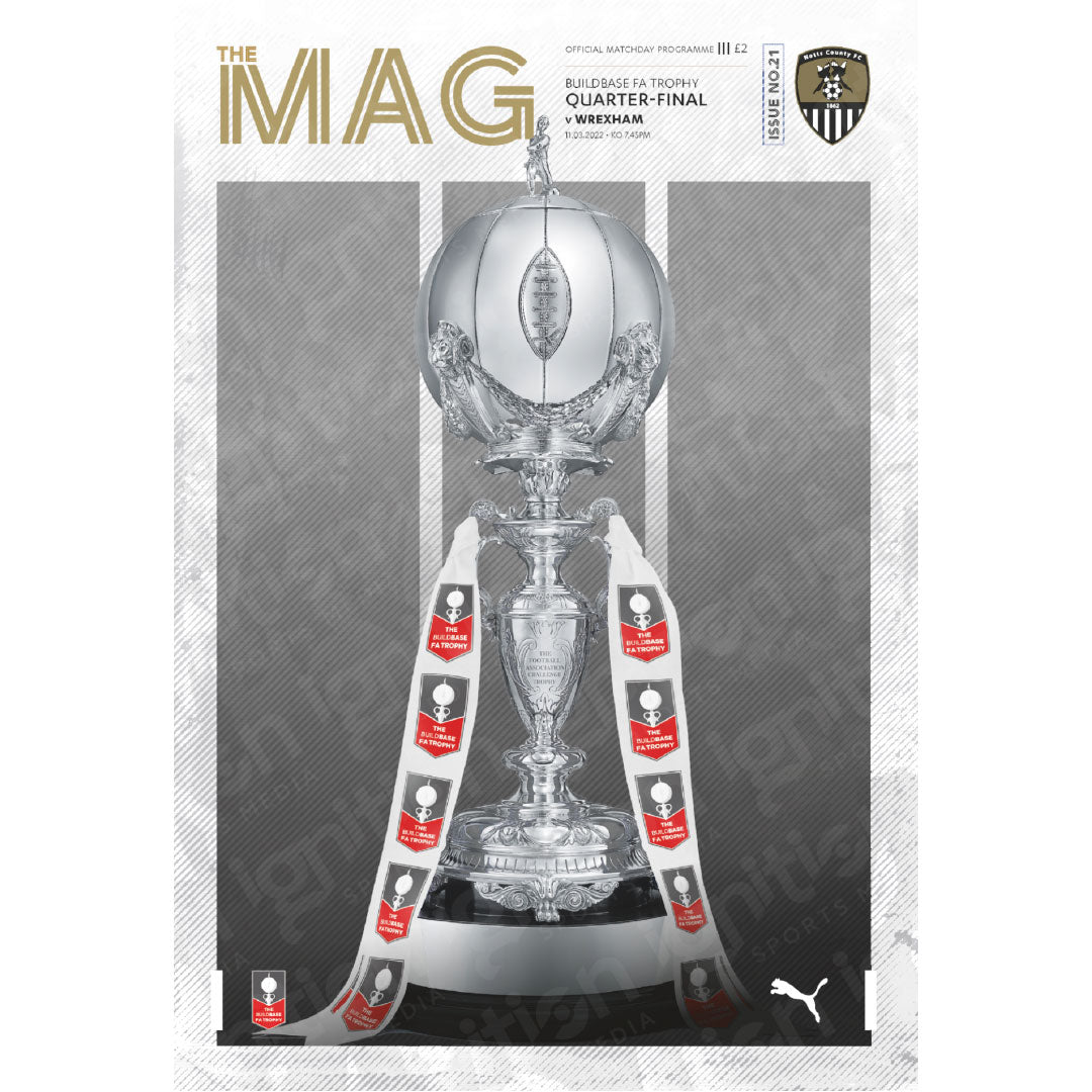 Notts County vs Wrexham (FA Trophy Quarter-Finals) football programmes