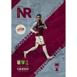 Aston Villa vs Norwich City football programme